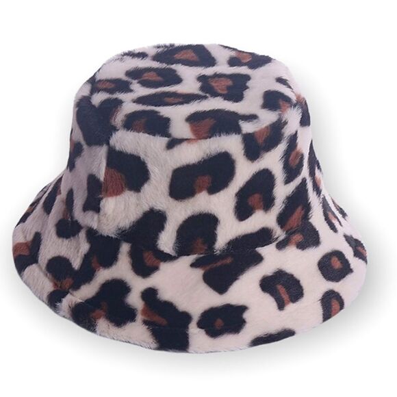 Bucket Hat Fuzzy Faux Fur Warm Bucket Hat Casual Cap Winter Plush Bucket Hat - Picture 5 of 9